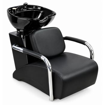 Black Salon Hair Wash Chair with Shampoo Basin for Professional Hair Washing